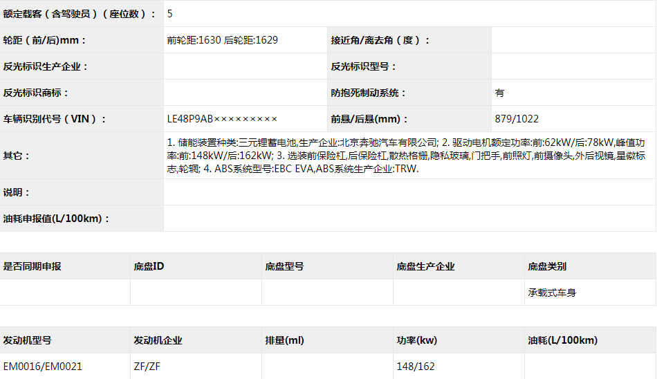 北京奔馳EQC350申報(bào)圖曝光 續(xù)航或達(dá)400km以上