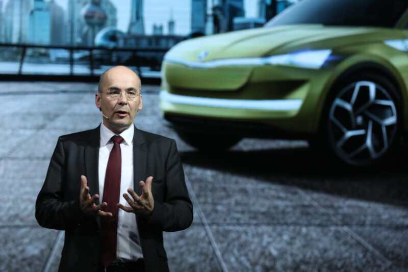 斯柯达电动概念车VISION E在上海全球媒体首发